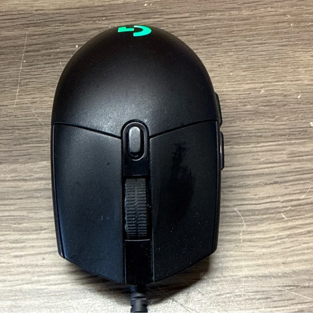 Logitech Black Wired Gaming Mouse with Pink RGB Accent